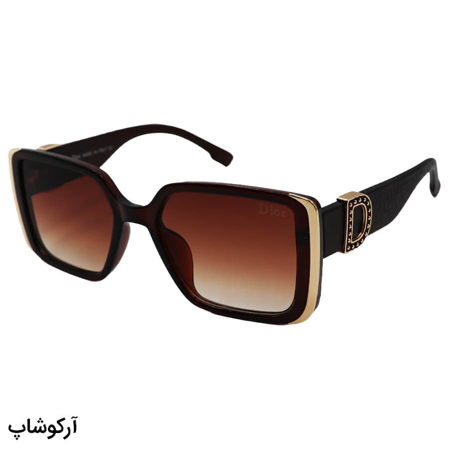 عینک آفتابی Christian Dior با فریم مربعی شکل، مشکی رنگ و لنز دودی سایه روشن مدل M9068 — تصویر ۶