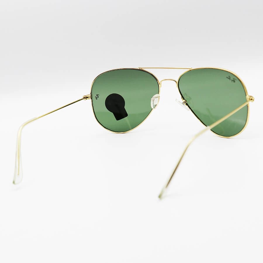 عینک آفتابی Ray-Ban با فریم خلبانی، مشکی رنگ و عدسی سبز تیره مدل HKM402 — تصویر ۸