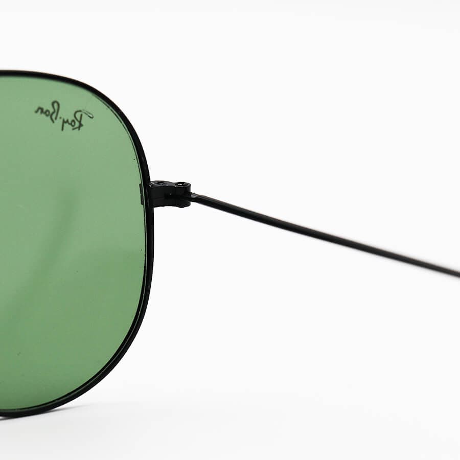 عینک آفتابی Ray-Ban با فریم خلبانی، مشکی رنگ و عدسی سبز تیره مدل HKM402 — تصویر ۴