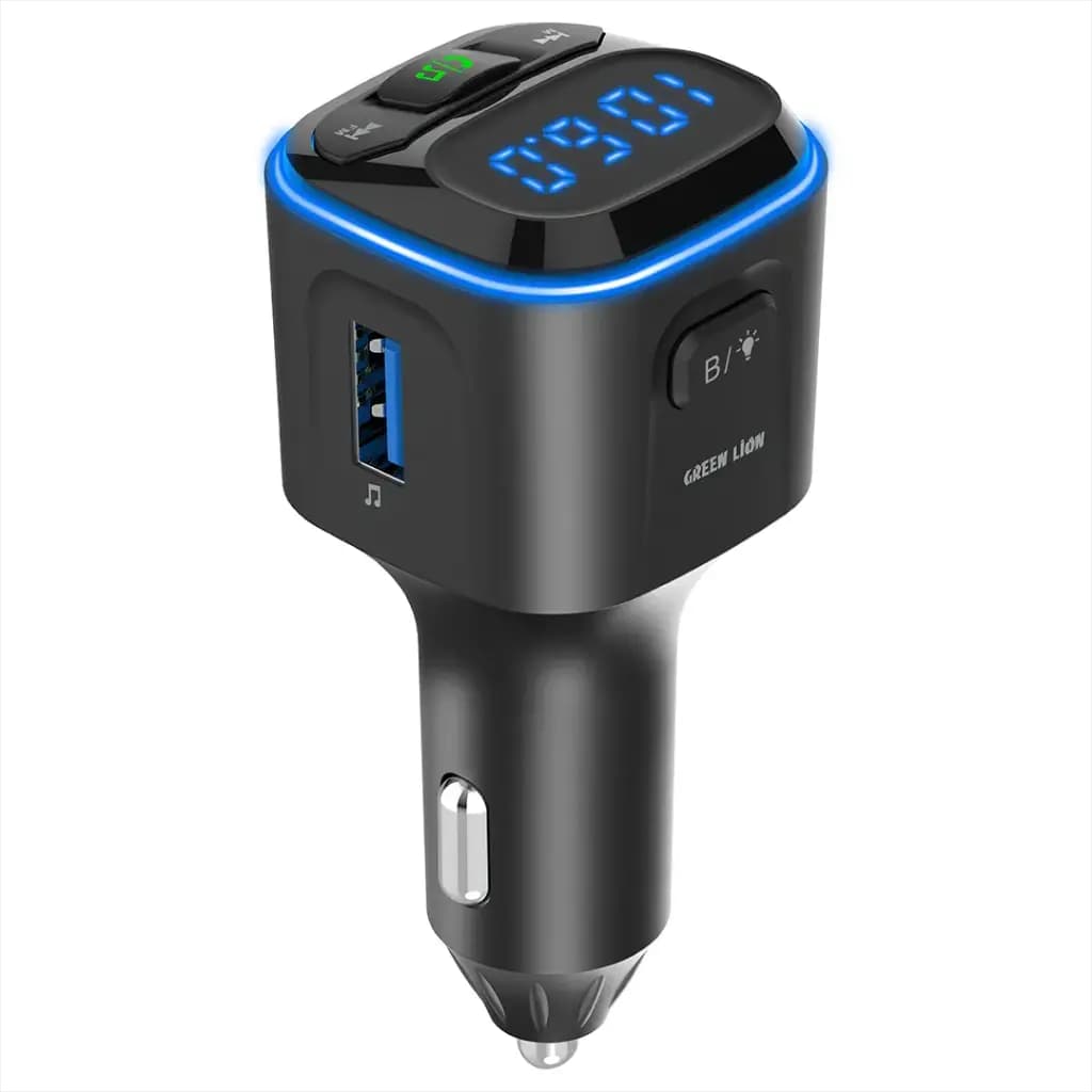 شارژر فندکی Green Lion FM Transmitter دو پورت با Bluetooth 5.3 و توان 36W