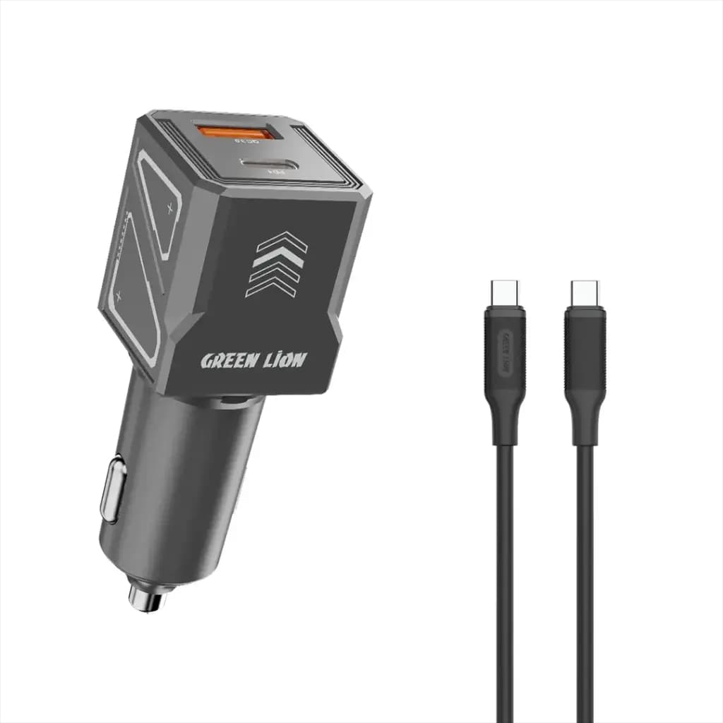 شارژر فندکی Green Lion Dual Volt Car Charger 60W دو پورت USB-C و USB-A — تصویر ۲