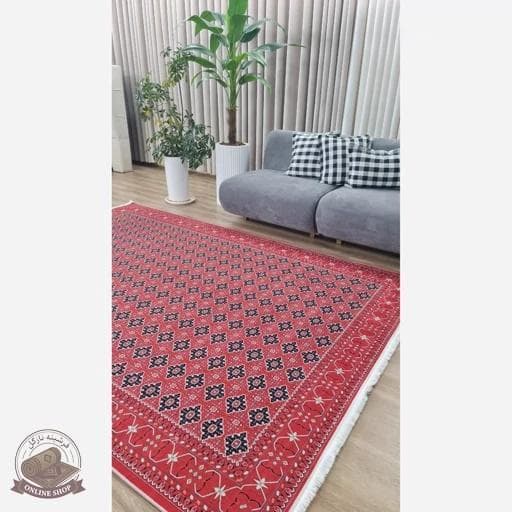 فرش مخمل طرح لاکی استُپ دار (اصلا لیز نمیخوره) a122 — تصویر ۶