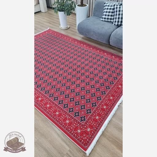 فرش مخمل طرح لاکی استُپ دار (اصلا لیز نمیخوره) a122 — تصویر ۳