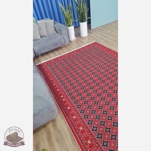 فرش مخمل طرح لاکی استُپ دار (اصلا لیز نمیخوره) a122 — تصویر ۵