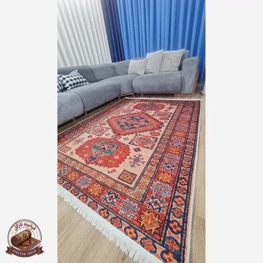 فرشینه مخملی مدرن طرح سنتی استُپ دار (اصلا لیز نمیخوره) o110 — تصویر ۷