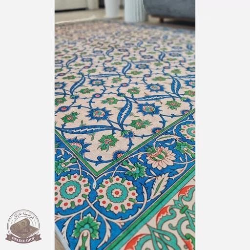 فرشینه مخمل طرح ابریشمی استُپ دار ( سُر نمیخوره) a054 — تصویر ۲