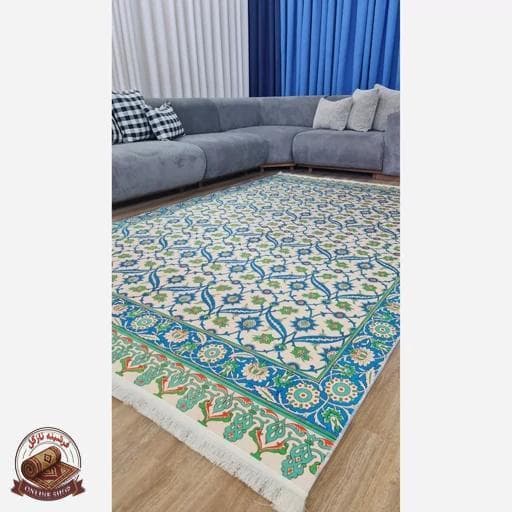 فرشینه مخمل طرح ابریشمی استُپ دار ( سُر نمیخوره) a054 — تصویر ۸