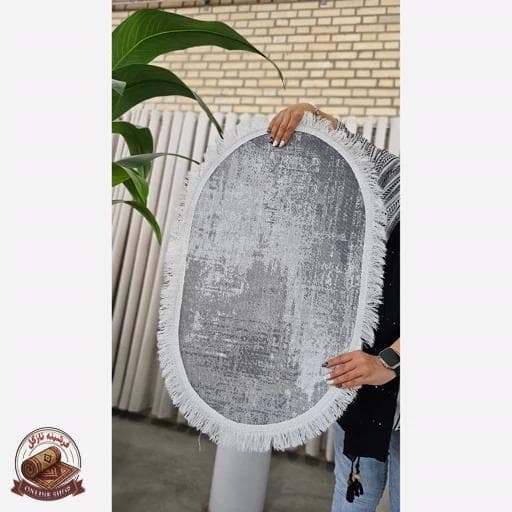 فرشینه پادری بیضی مخمل جذاب استُپ دار (اصلا سُر نمیخورن) — تصویر ۳