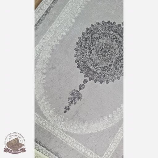 فرشینه طوسی مدرن جنس رویه مخمل استُپ دار u24 — تصویر ۷