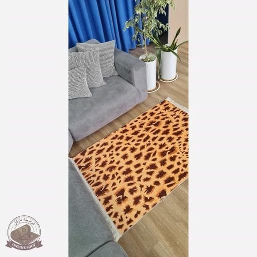 فرش پلنگی مدرن جنس مخمل تُرک زیره استُپ دار (ضد سُر) — تصویر ۷