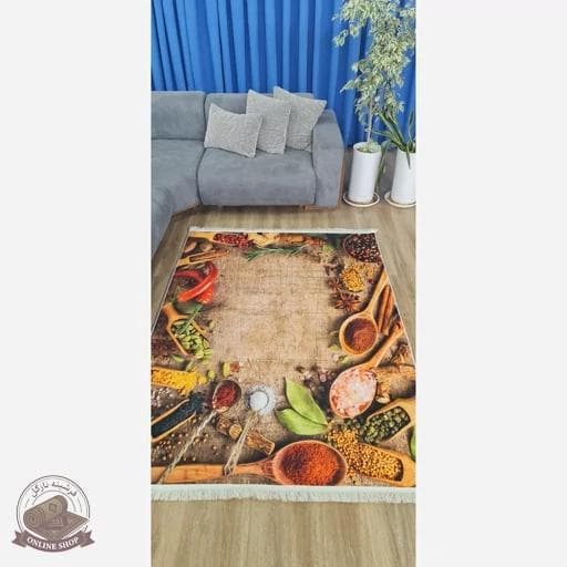 فرشینه آشپزخانه مخمل هازان تُرک استُپ دار ضدلغزش درابعاد دلخواه — تصویر ۳