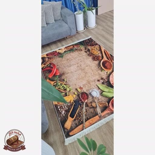 فرشینه آشپزخانه مخمل هازان تُرک استُپ دار ضدلغزش درابعاد دلخواه — تصویر ۴