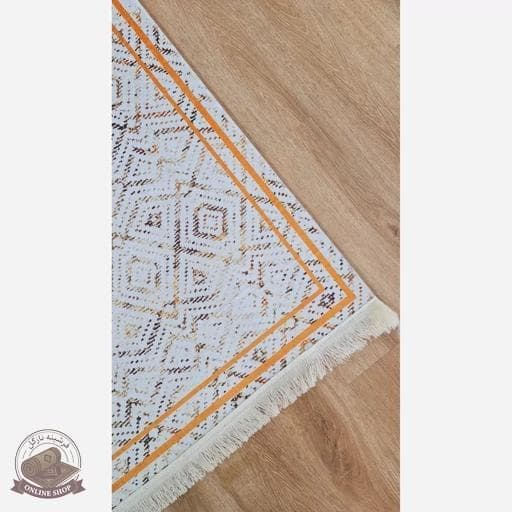فرشینه کناره و راهرویی جنس مخمل طرح هندسی استُپ دار R106 — تصویر ۸