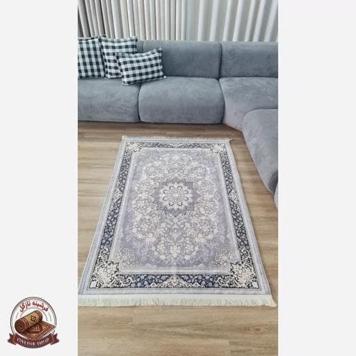 فرشینه طوسی مدرن جنس مخمل هازان تُرک استُپ دار(ابعاد دلخواه)ضد لغزش کد u16 — تصویر ۴
