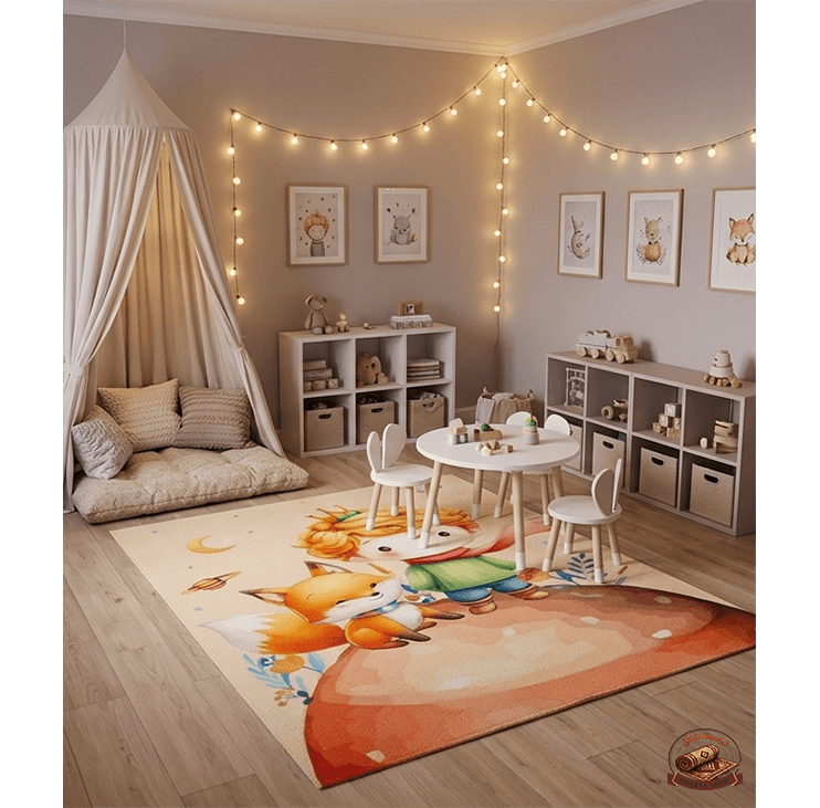 فرشینه کودک جنس مخمل هازان تُرک استُپ دار(ابعاد دلخواه)U293