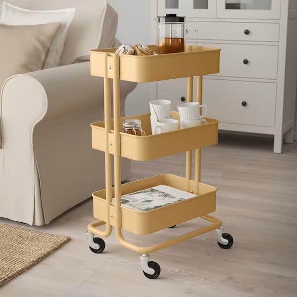 ترولی 3 طبقه طلایی ایکیا IKEA-RASKOG — تصویر ۳