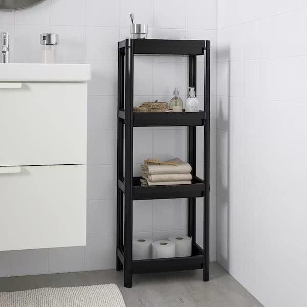 شلف حمام 4 طبقه مشکی ایکیا IKEA-VESKEN — تصویر ۳