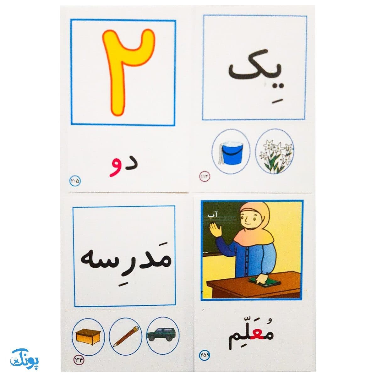 فلش کارت تصویری نشانهها ۱و۲ هم آغاز هم پایان — تصویر ۵