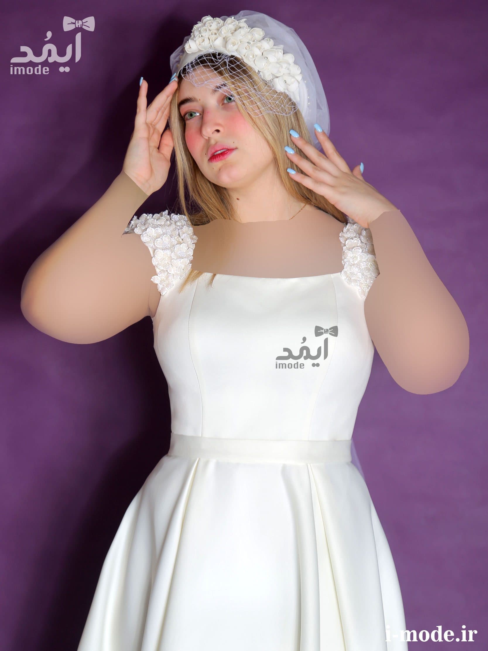 لباس عقد محضر جدید مدل شارا لباس فرمالیته عروس جواهر دوزی — تصویر ۴