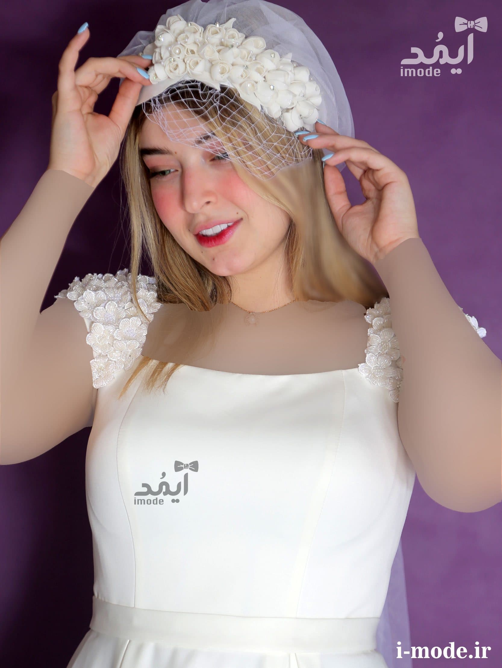 لباس عقد محضر جدید مدل شارا لباس فرمالیته عروس جواهر دوزی — تصویر ۸