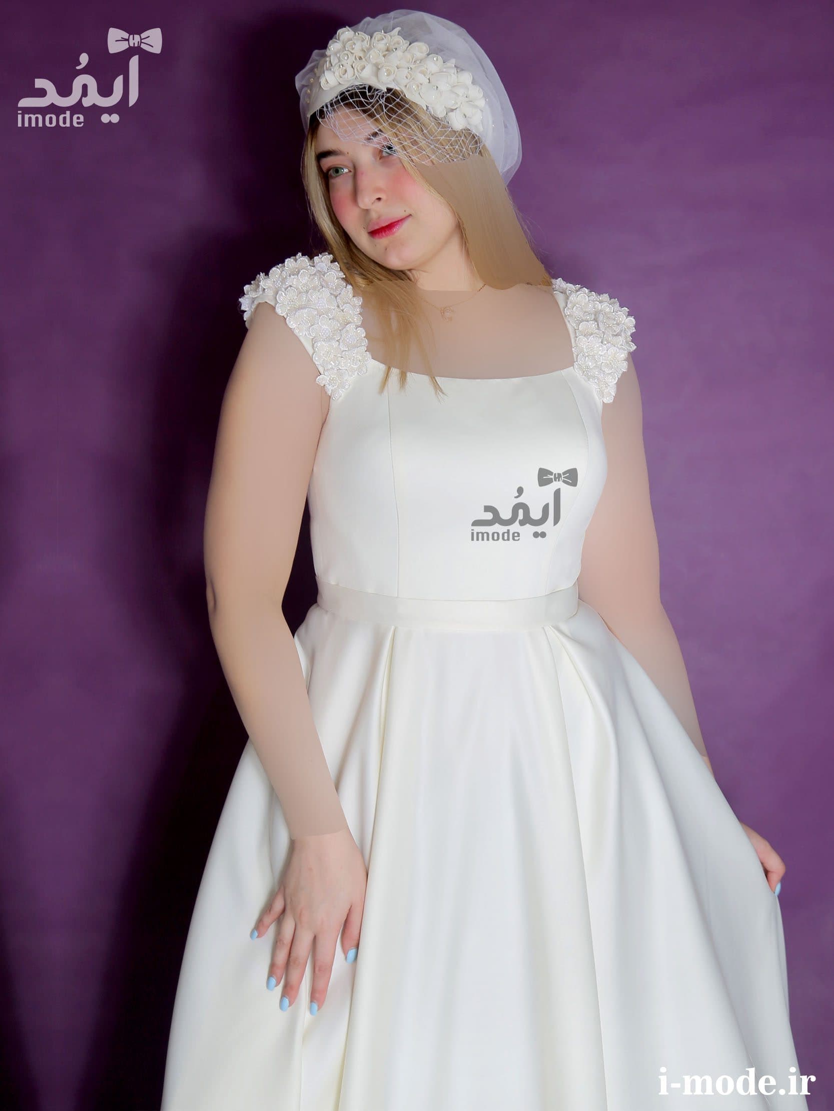 لباس عقد محضر جدید مدل شارا لباس فرمالیته عروس جواهر دوزی — تصویر ۵