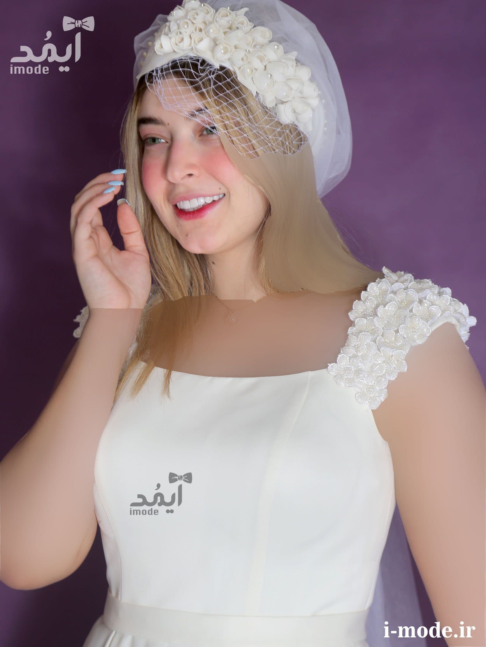 لباس عقد محضر جدید مدل شارا لباس فرمالیته عروس جواهر دوزی — تصویر ۷