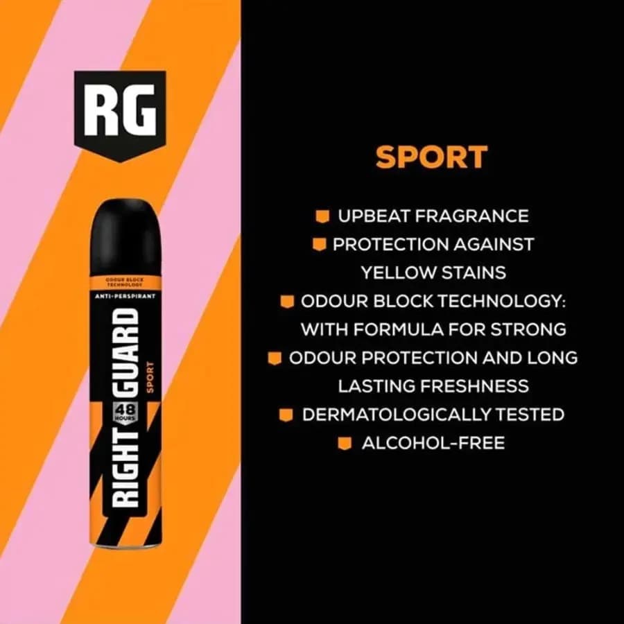 اسپری ضد تعریق مردانه Sport رایت گارد 250ml — تصویر ۳