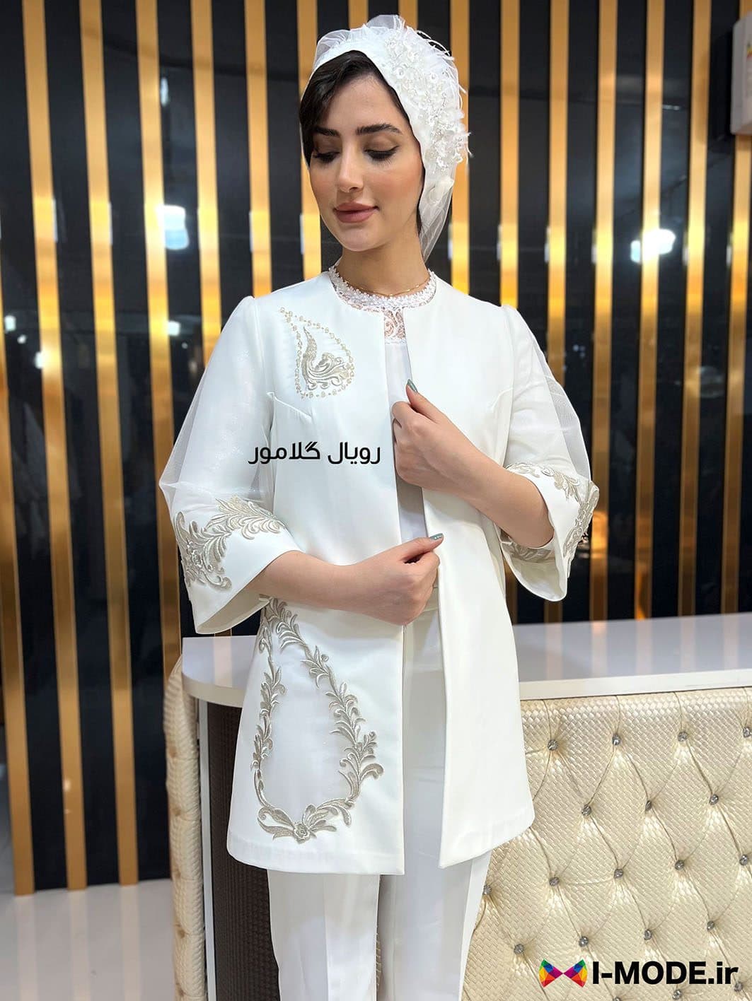 مانتو عقد محضری شیک مدل سراب مانتو عروس سراب — تصویر ۶