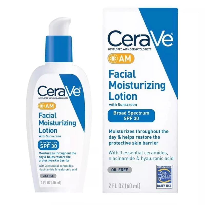 لوسیون ضد آفتاب بی رنگ سراوی SPF 50 مدل AM حجم 60ml کد 1669