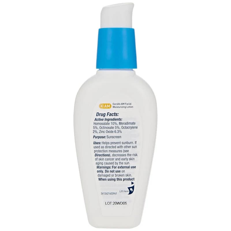 لوسیون ضد آفتاب بی رنگ سراوی SPF 50 مدل AM حجم 60ml کد 1669 — تصویر ۲
