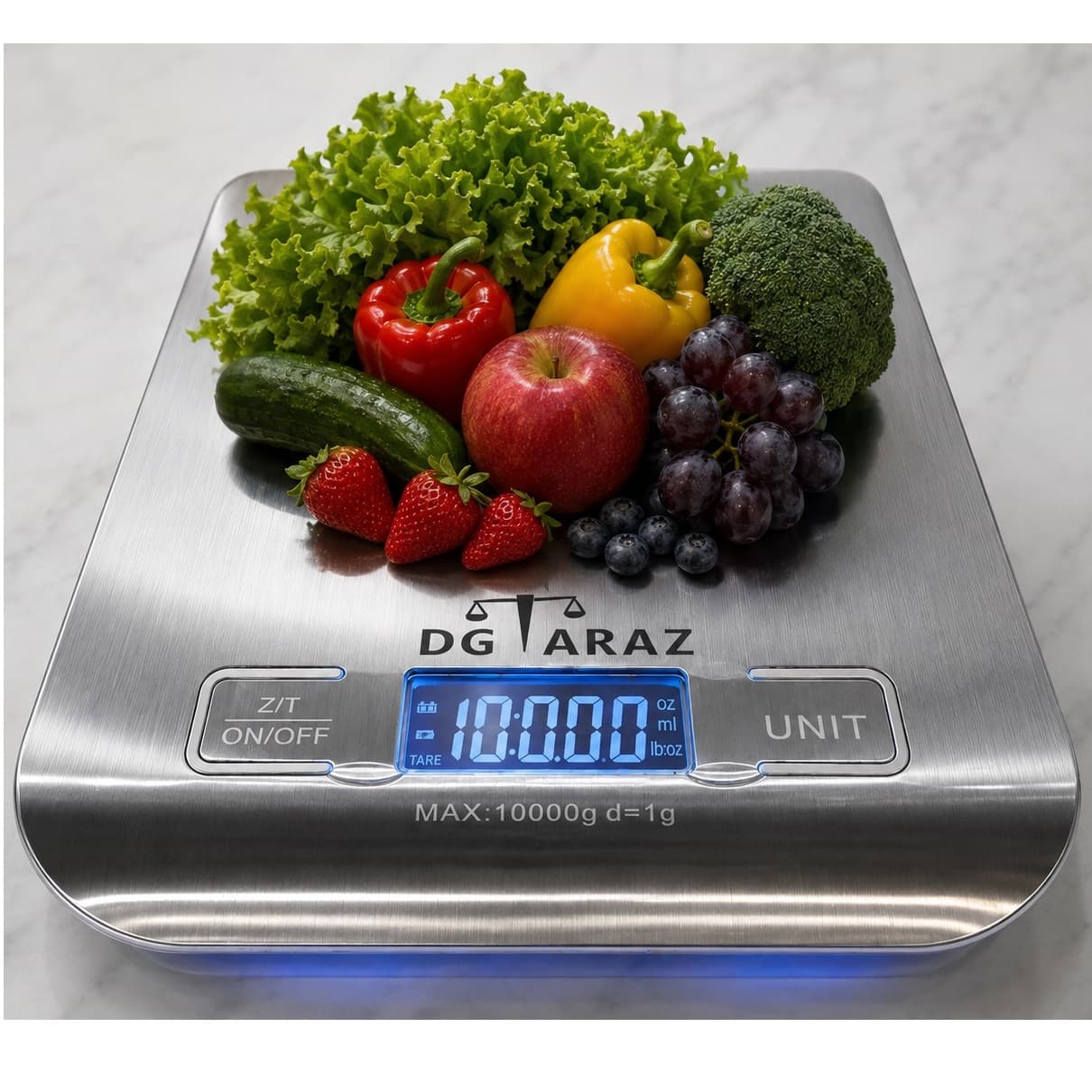 ترازو آشپزخانه دیجیتال مدل دیجی تراز 10kg-1 حداکثر ظرفیت قابل اندازه‌گیری 10 کیلوگرم با دقت اندازه‌گیری 1 گرم — تصویر ۴