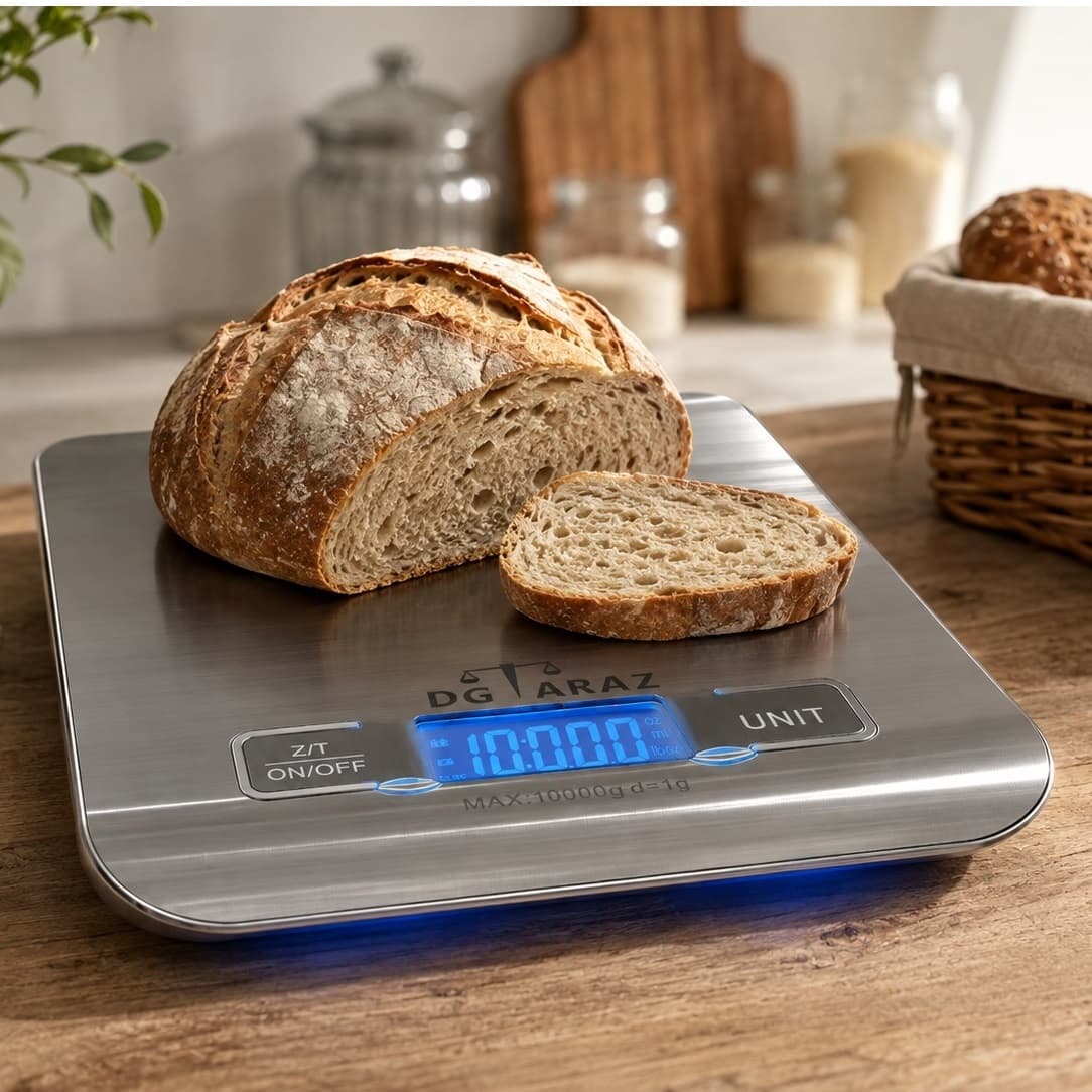 ترازو آشپزخانه دیجیتال مدل دیجی تراز 10kg-1 حداکثر ظرفیت قابل اندازه‌گیری 10 کیلوگرم با دقت اندازه‌گیری 1 گرم — تصویر ۵