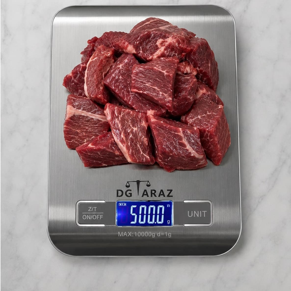 ترازو آشپزخانه دیجیتال مدل دیجی تراز 10kg-1 حداکثر ظرفیت قابل اندازه‌گیری 10 کیلوگرم با دقت اندازه‌گیری 1 گرم — تصویر ۳
