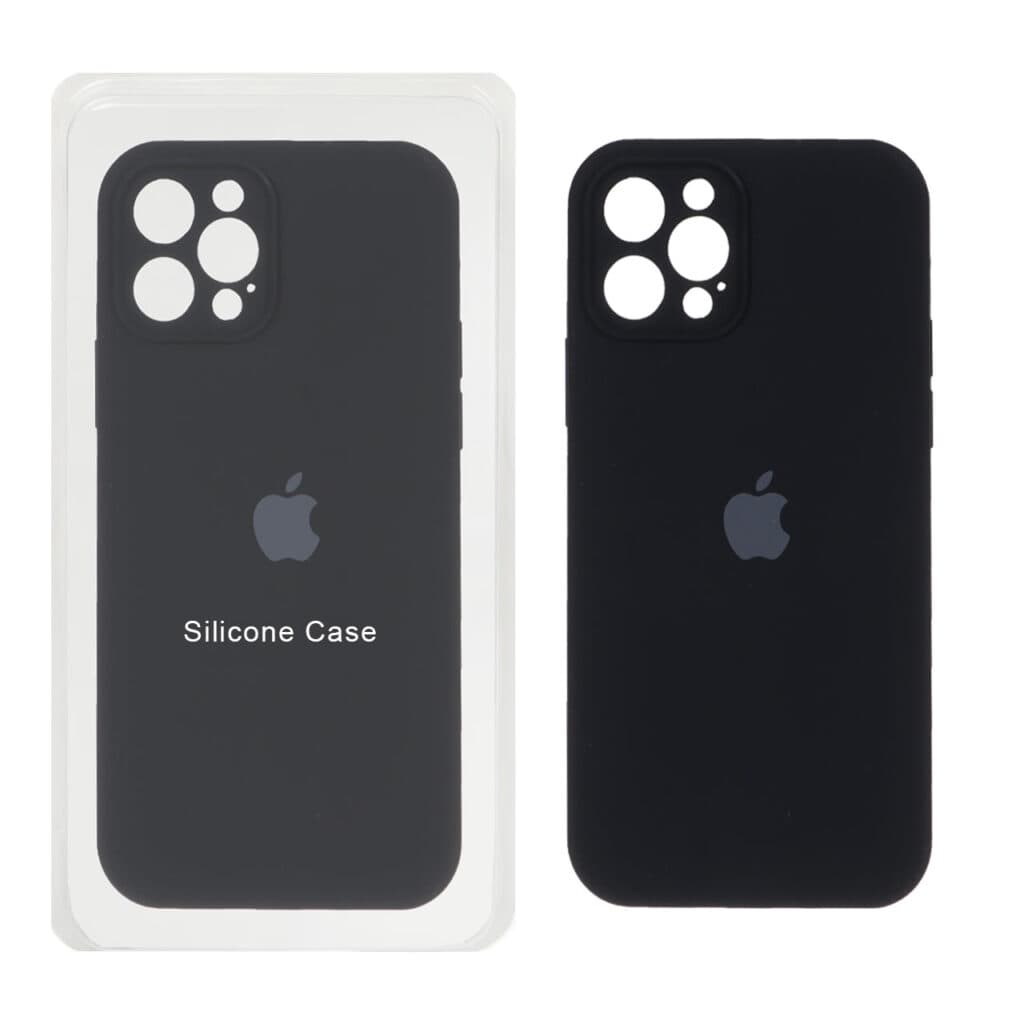 قاب سیلیکونی پاک کنی محافظ لنزدار اورجینال Apple iPhone 12 Pro – مشکی (پک اصلی) — تصویر ۲
