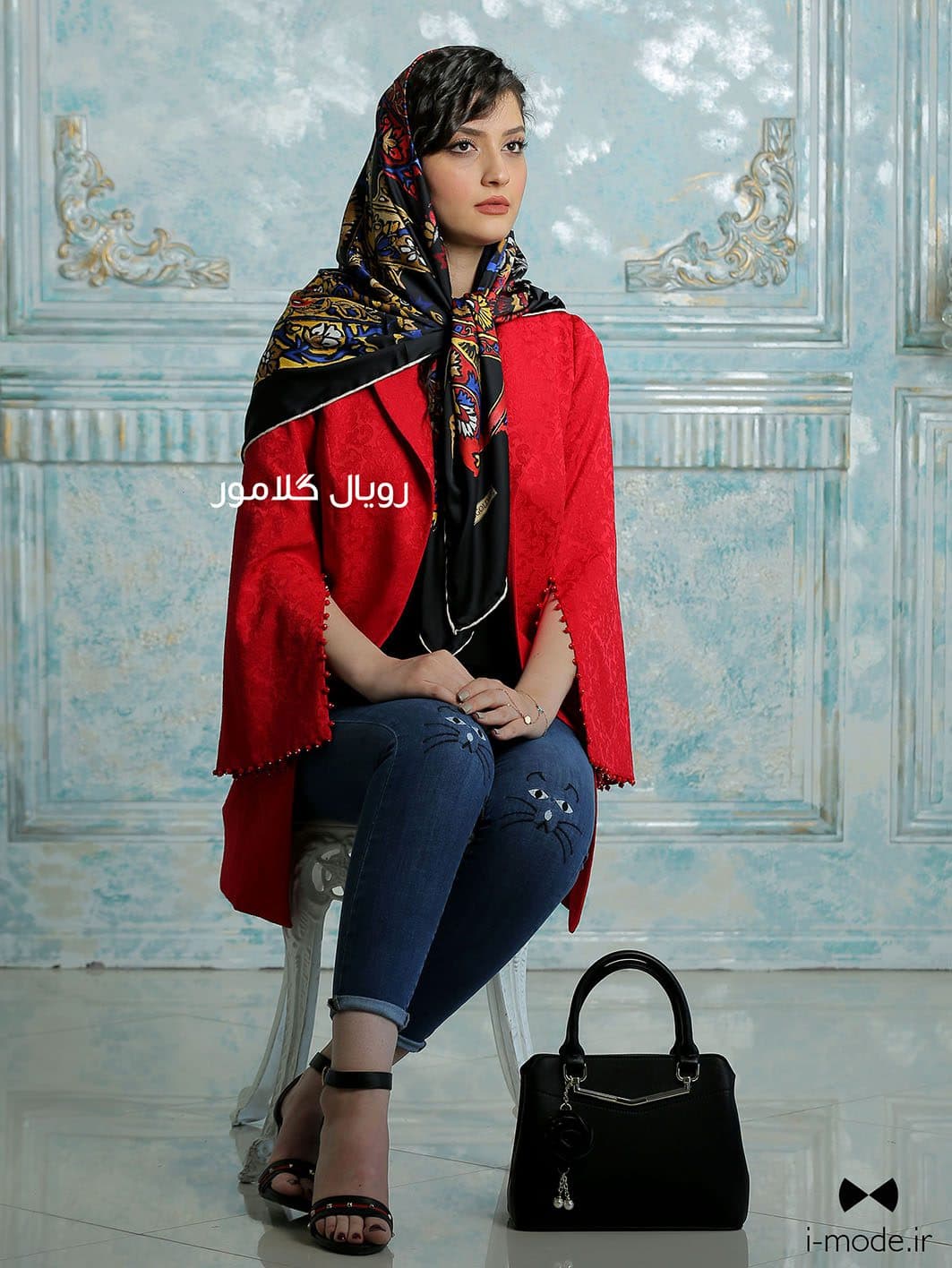کت مجلسی قرمز زنانه جدید مدل آزرم مانتو کتی دخترانه شیک — تصویر ۳
