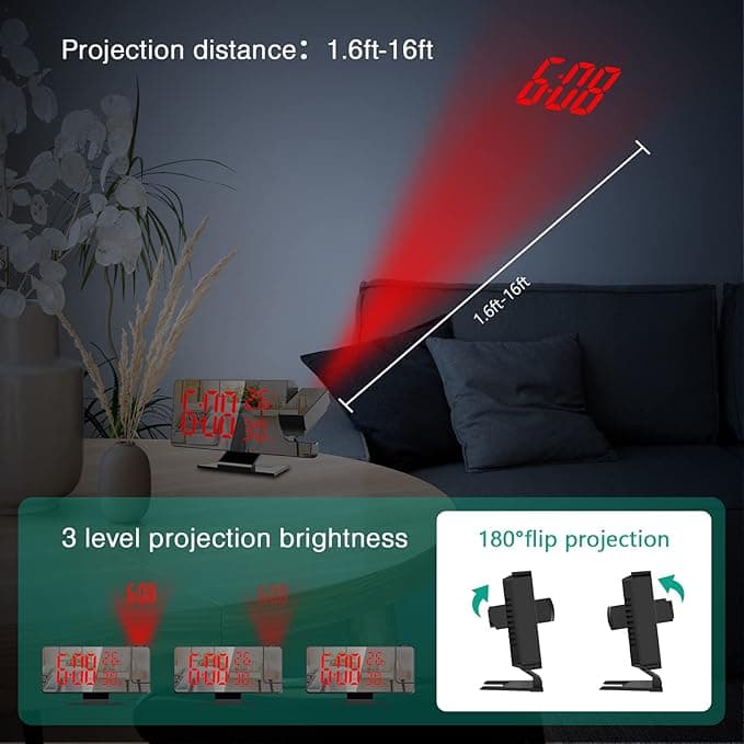 ساعت آینه ای LED DS 3718LW — تصویر ۶