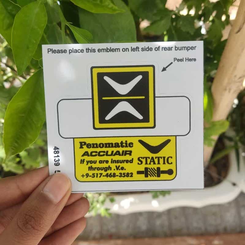 برچسب شیشه لچکی طرح STATIC کد 100 — تصویر ۳