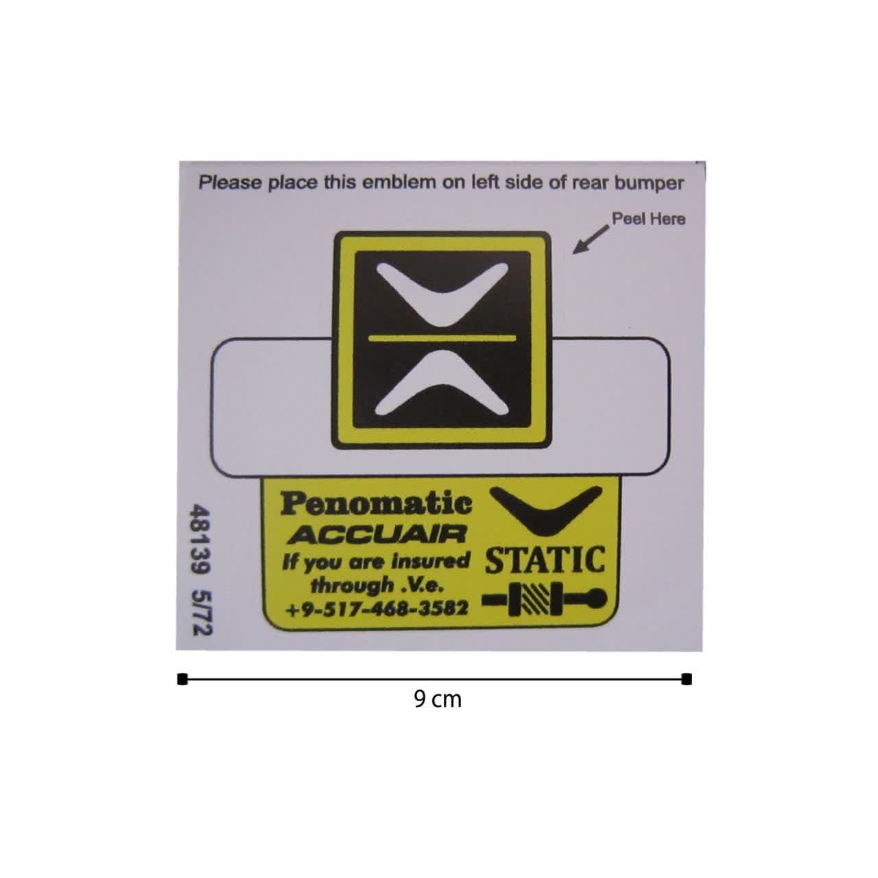 برچسب شیشه لچکی طرح STATIC کد 100