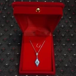 گردنبند نقره چشم نظر لوزی کوچک با زنجیر دیپلمات 45cm با عیار 925 و آبکاری طلاسفید — تصویر ۲
