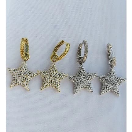 گوشواره نقره مدل ستاره ایتالیایی عیار 925 اصل