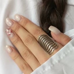 انگشتر زنانه فانتزی فشن استیل رنگ ثابت طلایی نقره ای — تصویر ۲