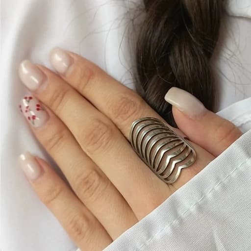 انگشتر زنانه فانتزی فشن استیل رنگ ثابت طلایی نقره ای