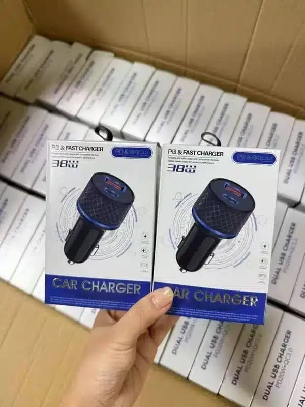 شارژر فندکی 38W دو پورت PD و USB