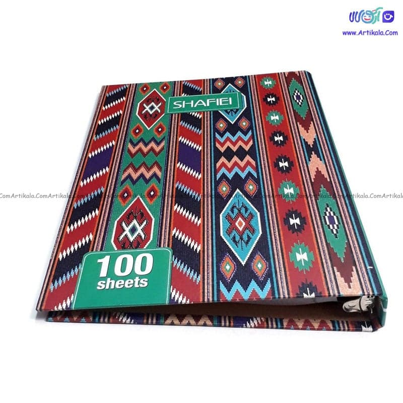 دفتر کلاسوری 100 برگ 26 حلقه قفل فلزی شفیعی کد 57 — تصویر ۴