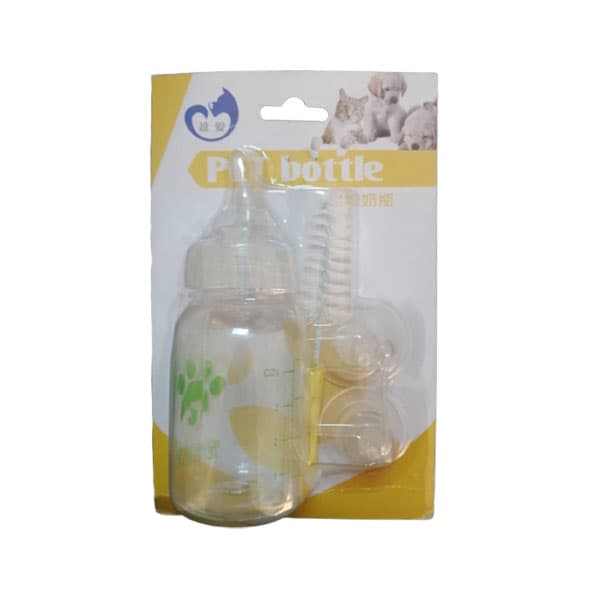 ست شیشه شیر سگ و گربه پت باتل همراه با سرهای یدک حجم 120 میلی لیتر – Pet Bottle