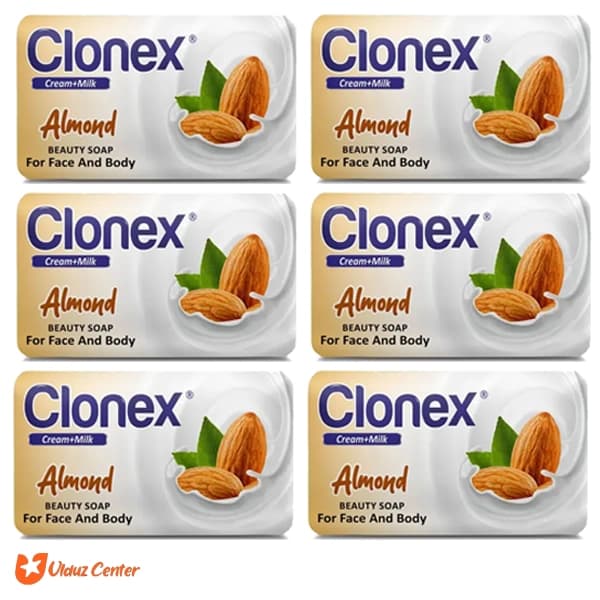 صابون کلونکس با رایحه بادام بسته 6 عددی 125 گرمی
