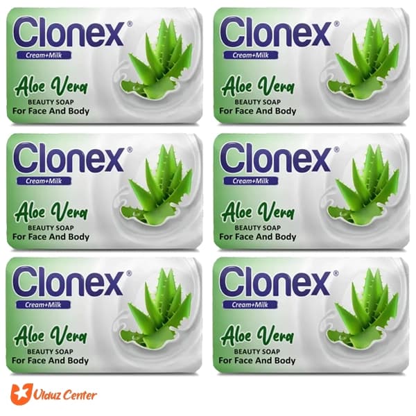 صابون کلونکس با رایحه آلوئه ورا بسته 6 عددی 125 گرمی