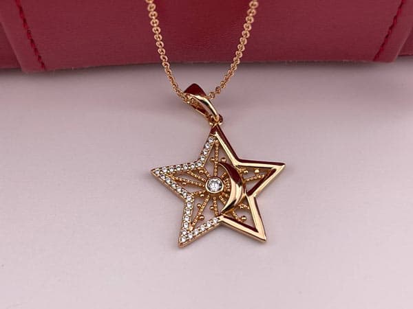 گردنبند ماه و ستاره ژوپینگ شیک