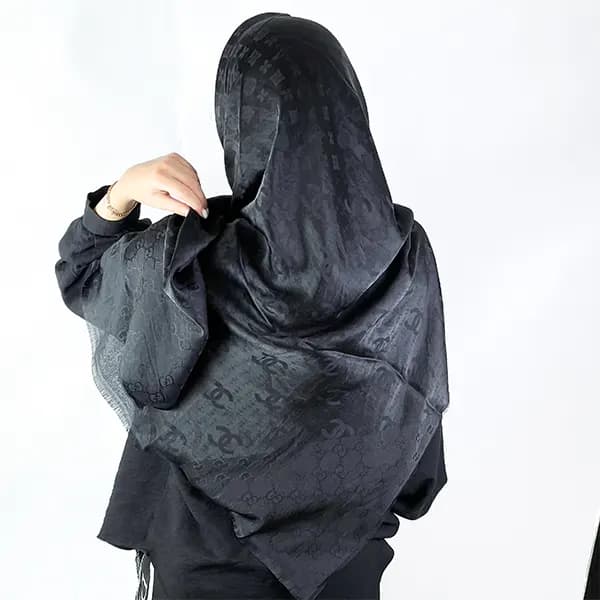 روسری مشکی ژاکارد 120