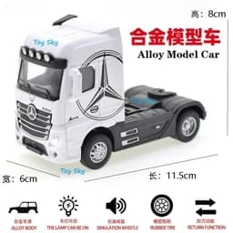 اسباب بازی – ماکت کامیون – کشنده مرسدس بنز آکتروس – Mercedes Benz Actros – فلزی – عقبکش، موزیکال، چراغدار – دارای جعبه — تصویر ۴